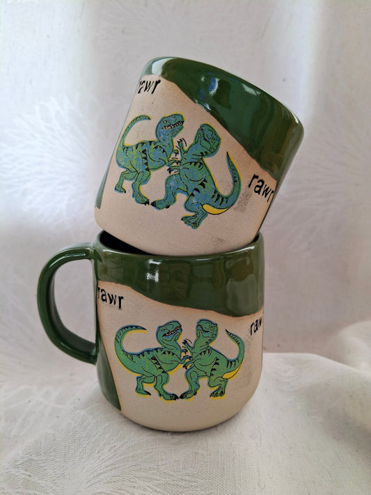 Slap fighting T- Rexes Mug